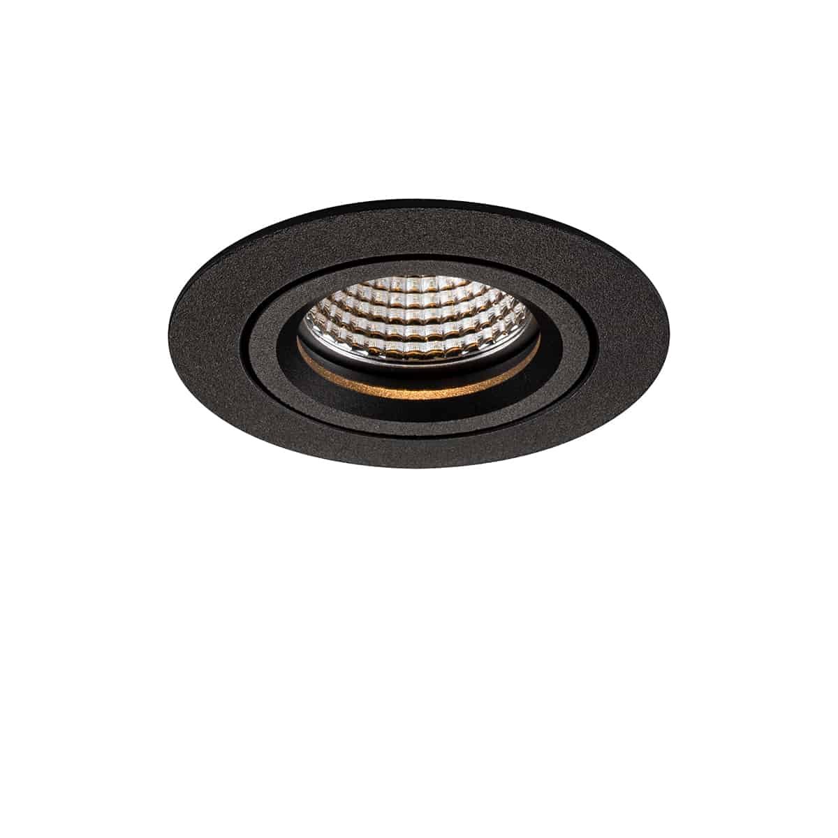 Einbau-Downlight Swing 68, mit RIDL 9, mit Spannfedern, Phasenab., schwarz, 38°, 3000 K