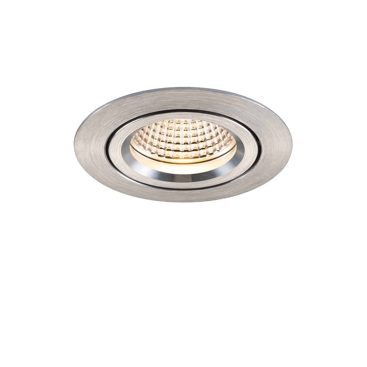 Einbau-Downlight Swing 68, mit RIDL 13, mit Spannfedern, Phasenab., alu-gebürstet, 38°, 4000 K