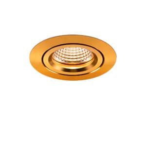Einbau-Downlight Swing 68, mit RIDL 8, mit Blattfedern, DALI, gold, 38°, 4000 K