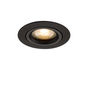 Einbau-Downlight Swing 68 GU10, mit Blattfedern, schwarz, 36°, 2700 K