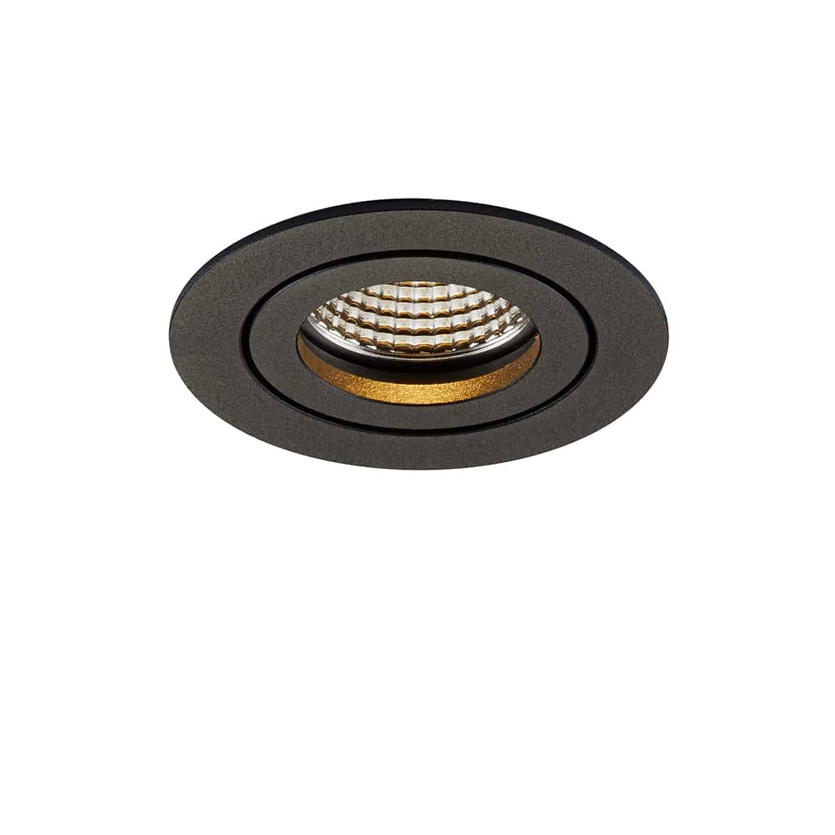 Einbau-Downlight Swing 68 Plan, mit RIDL 8, mit Spannfedern, Phasenab., schwarz, 20°, 2700 K