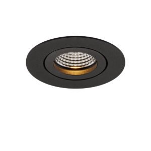 Einbau-Downlight Swing 80 Plan, mit RIDL 9, mit Blattfedern, DALI, schwarz, 38°, 4000 K