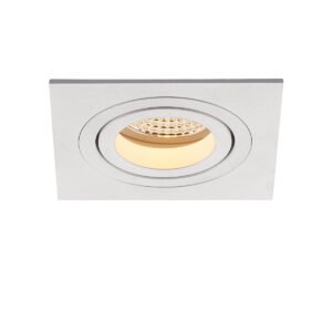 Einbau-Downlight Twist 80 Square Plan, mit RIDL 9, mit Blattfedern, Phasenab., weiss, 60°, 2700 K