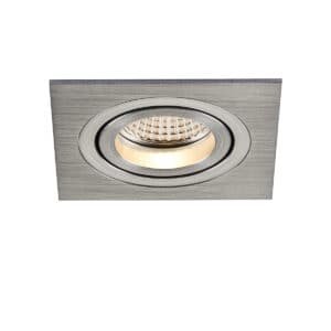 Einbau-Downlight Twist 80 Square Plan, mit RIDL 8 II, mit Spannfedern, DALI, alu-gebürstet, 38°, 2700 K